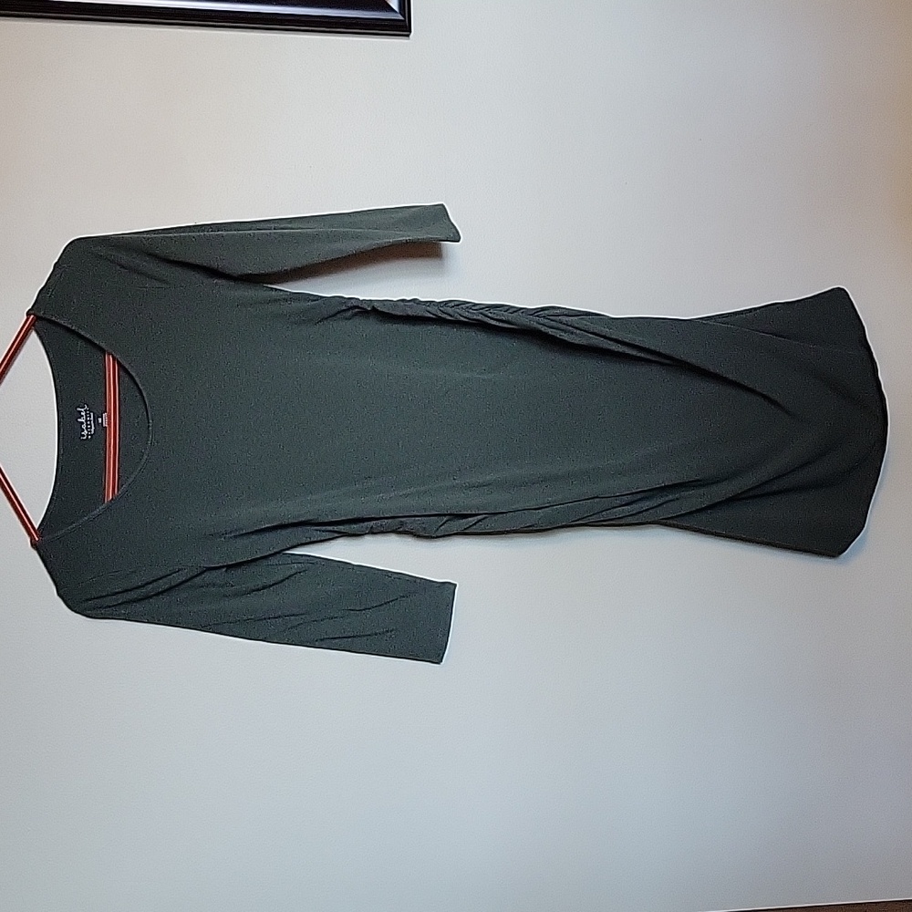 Isabel Maternity XS Olive Green Fitted 3/4 Sleeve Dress